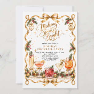 Invitation Fête de cocktail de vacances faisant briller les e