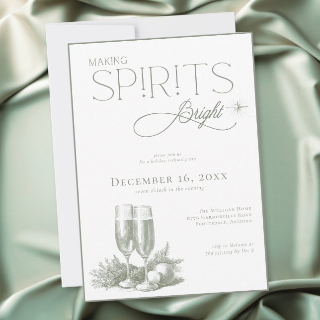 Invitation Fête de cocktail de vacances Making Spirits Bright (Créateur téléchargé)