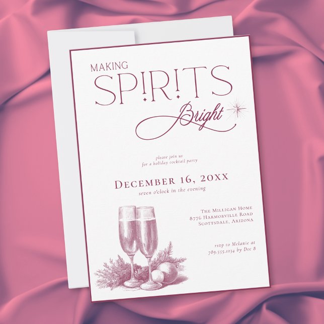 Invitation Fête de cocktail de vacances Making Spirits Bright (Créateur téléchargé)