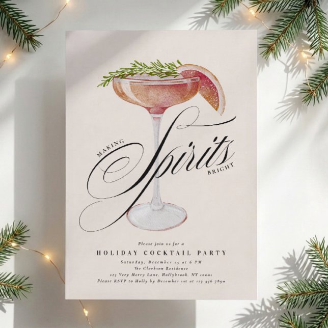 Invitation Fête de cocktail de vacances pour illuminer les es (Créateur téléchargé)