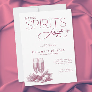 Invitation Fête de cocktail de vacances pour illuminer les es