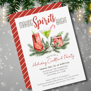 Invitation Fête de cocktail de vacances qui rend les esprits