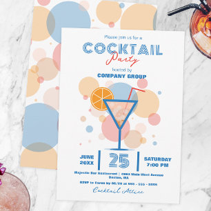 Invitation Fête de Cocktail d'Entreprise Pastel du Milieu du