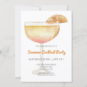 Invitation Fête de cocktail d'été moderne simple tendance