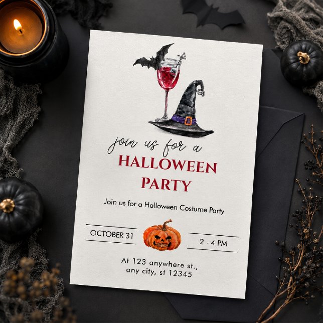 Invitation Fête de cocktail d'Halloween (Créateur téléchargé)