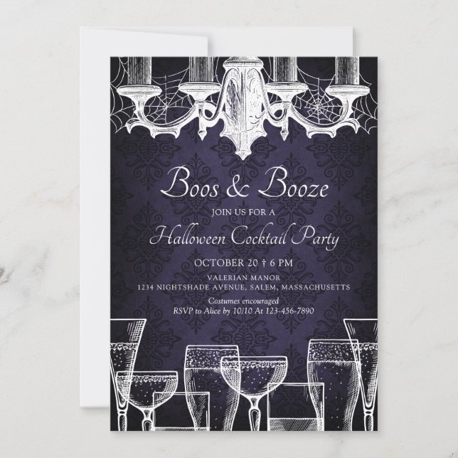 Invitation Fête de cocktail Halloween (Devant)