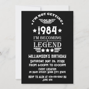 Invitation Fête de cocktail personnalisée pour 40 ans vintage