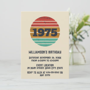 Invitation Fête de cocktail personnalisée pour 50e anniversai