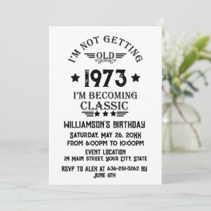 Invitation Fête de cocktail personnalisée vintage 50e anniver