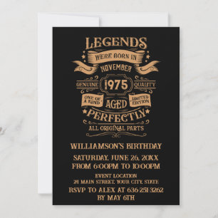 Invitation Fête de cocktail personnalisée vintage 50e anniver