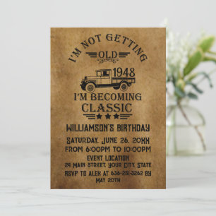 Invitation Fête de cocktail personnalisée vintage 75e anniver
