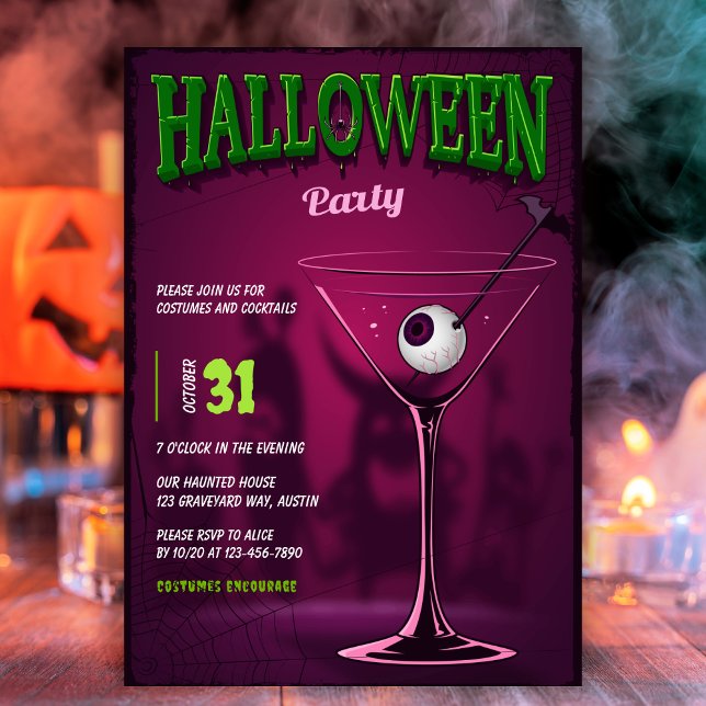 Invitation Fête de cocktail pour adultes Spooktacular moderne (Créateur téléchargé)