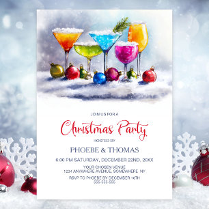 Invitation Fête de cocktails de Noël