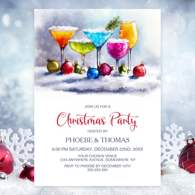 Invitation Fête de cocktails de Noël (Créateur téléchargé)