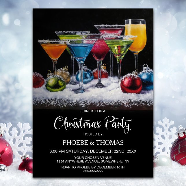 Invitation Fête de cocktails de Noël (Créateur téléchargé)