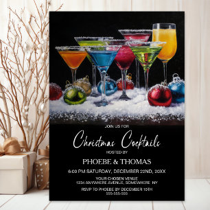 Invitation Fête de Cocktails de Noël