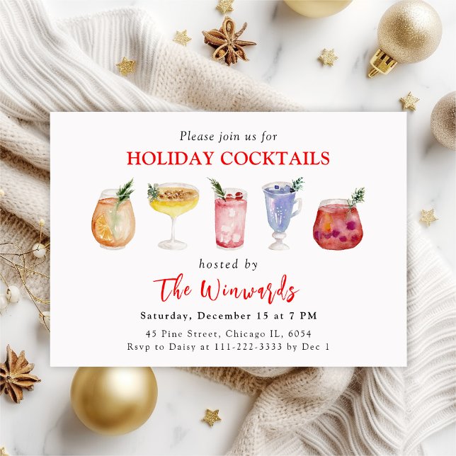 Invitation Fête de cocktails de Noël (Créateur téléchargé)