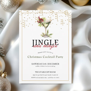 Invitation Fête de cocktails de Noël : sonnez et mélangez