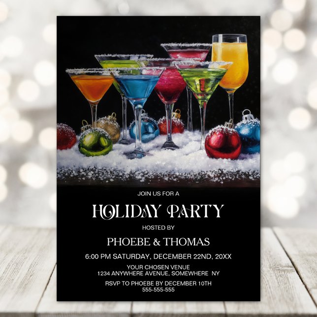 Invitation Fête de cocktails de vacances (Créateur téléchargé)