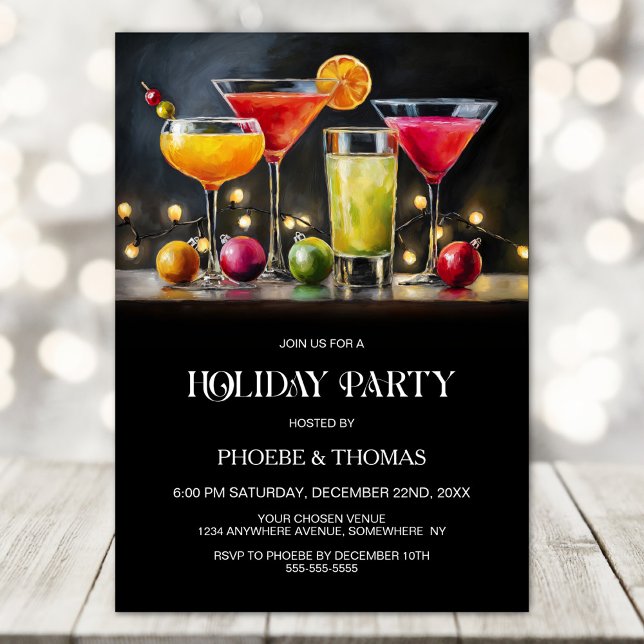 Invitation Fête de cocktails de vacances (Créateur téléchargé)