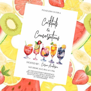 Invitation Fête de cocktails et de conversation