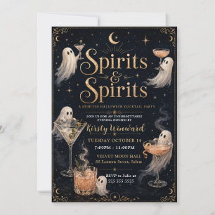 Invitation Fête de cocktails Halloween Esprits & Esprits