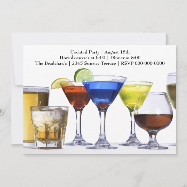 Invitation Fête de cocktails modernes (Devant)