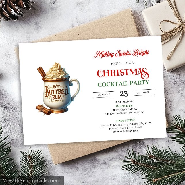 Invitation Fête de cocktails numériques de style de bureau  (Office style digital festive cocktails party invitation

)