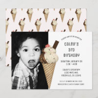 Fête de cônes de glace personnalisée photo d'anniv