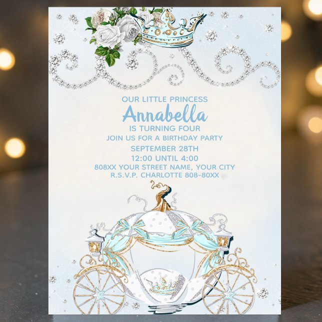 Invitation Fête de conte de fées Carrosse de Cendrillon (Créateur téléchargé)