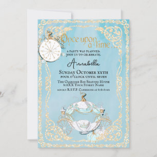 Invitation Fête de conte de fées de Cendrillon glamour