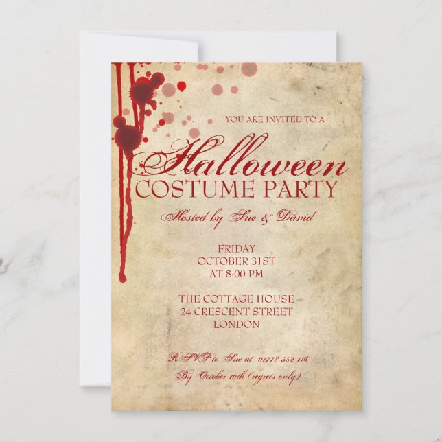 Invitation Fête de costume d'Halloween (Devant)