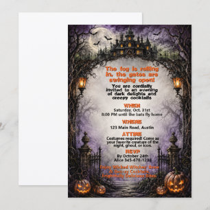 Invitation Fête de Costume d'Halloween de la Maison Hantée