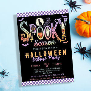 Invitation Fête de Costume d'Halloween Rétro Saison Effrayant