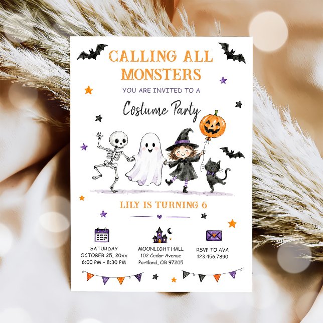 Invitation Fête de costume effrayante Halloween (Créateur téléchargé)