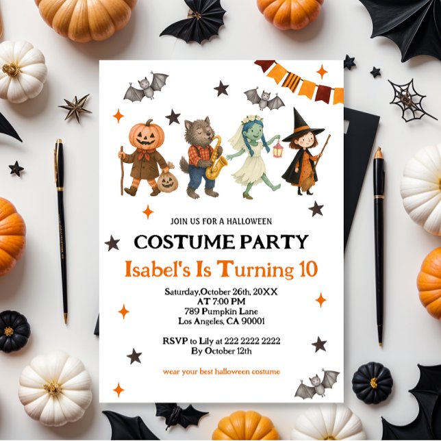Invitation Fête de costume Spooktacular Editable Halloween (Créateur téléchargé)