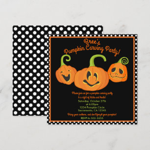 Invitation Fête de costumes découpage de citrouilles fantaisi