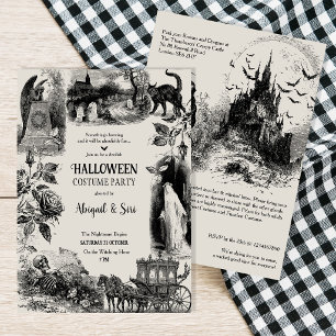 Invitation Fête de costumes d'Halloween adultes