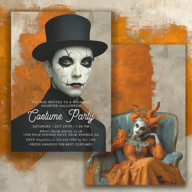 Invitation Fête de costumes d'Halloween hantée (Invitation is available in both printed and instant download digital formats.)