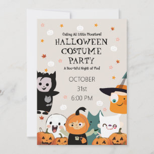 Invitation Fête de costumes d'Halloween Personnages de enfa