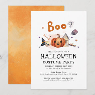 Invitation Fête de costumes d'Halloween pour enfants mignons