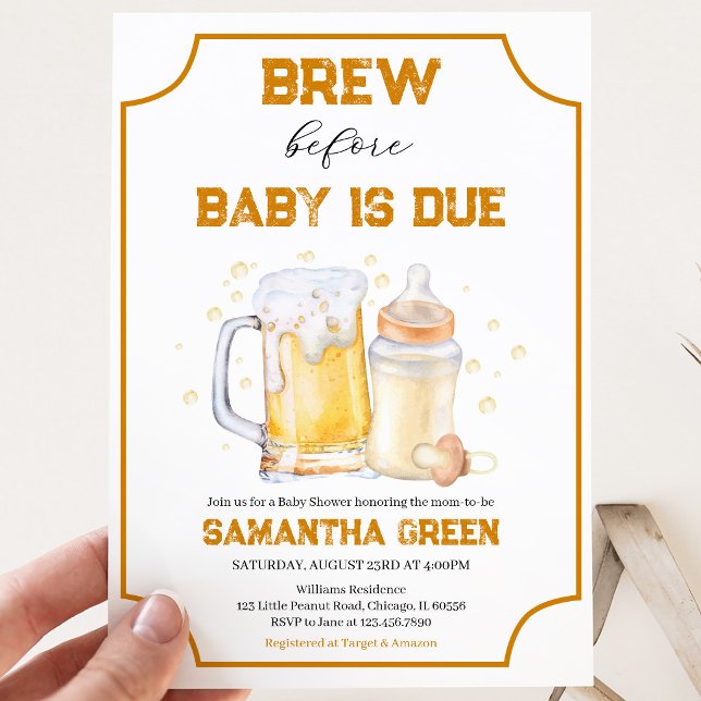 Invitation Fête de Couches Bière Avant la Naissance de Bébé I (Créateur téléchargé)