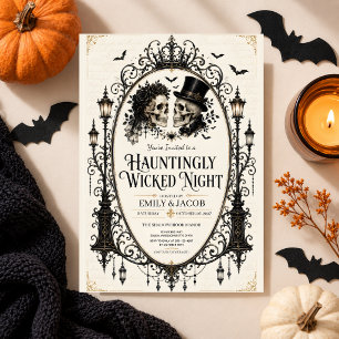 Invitation Fête de couples adulte Halloween gothique vintage