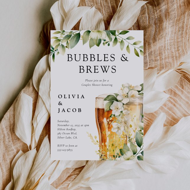 Invitation Fête de couples Bulles et Bières (Créateur téléchargé)