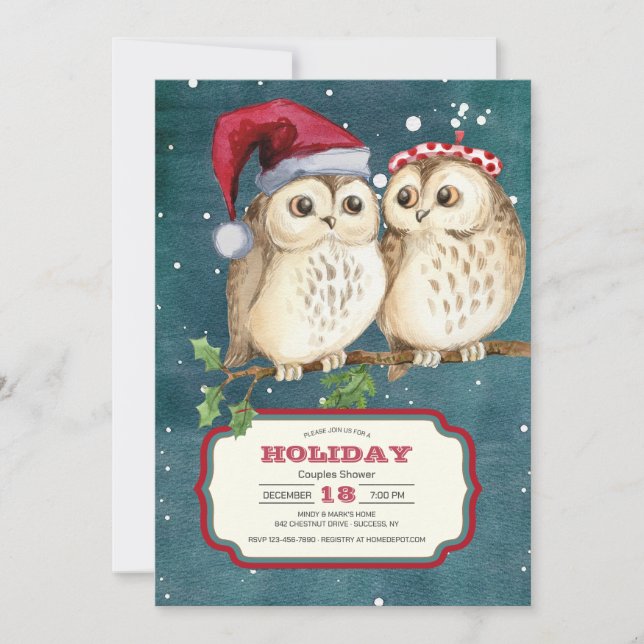 Invitation Fête de couples pour les Fêtes (Devant)