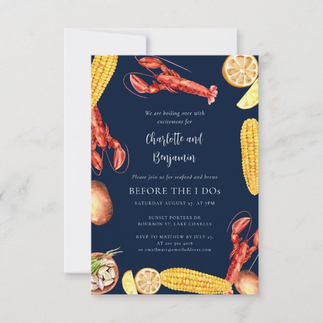 Invitation Fête de crabe avant mes fiançailles (Devant)