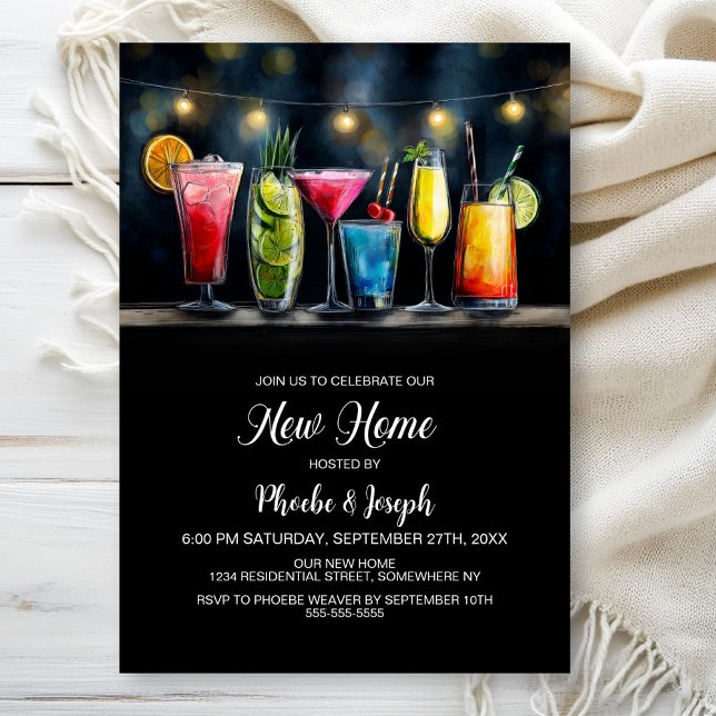 Invitation Fête de crémaillère avec cocktail (Créateur téléchargé)