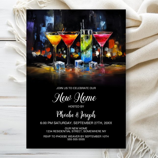 Invitation Fête de crémaillère avec cocktail (Créateur téléchargé)