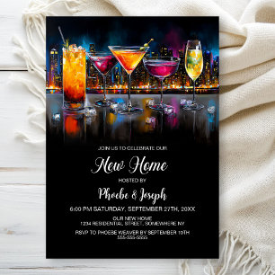 Invitation Fête de crémaillère avec cocktail