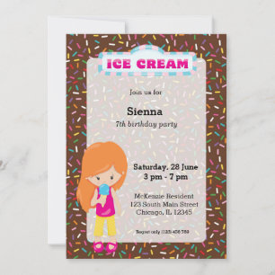 Invitation Fête de crème glacée